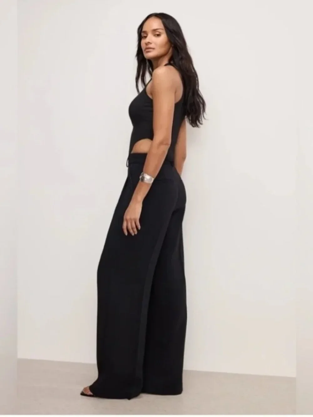 Good American Luxe Suiting Wide Leg Trousers Size 16
